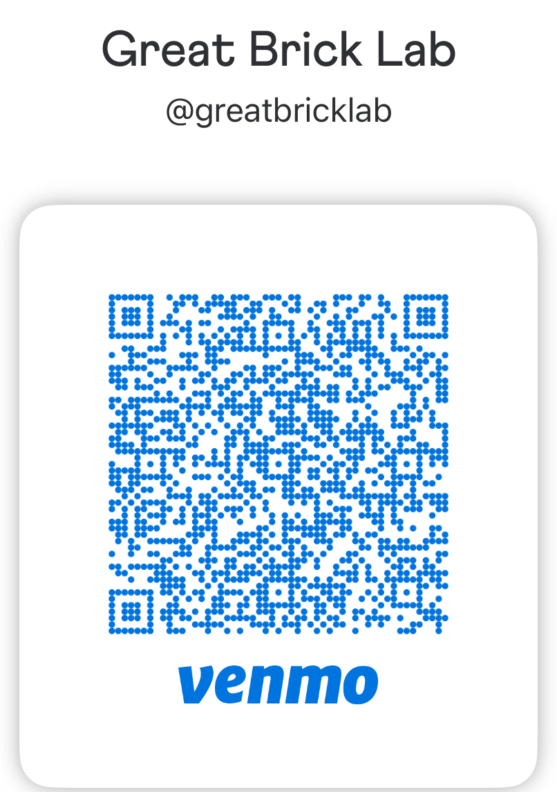 Venmo QR code for @greatbricklab